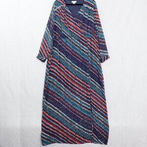 2/$40 Cato Multi-Color Diagonal Stripe Maxi Dress